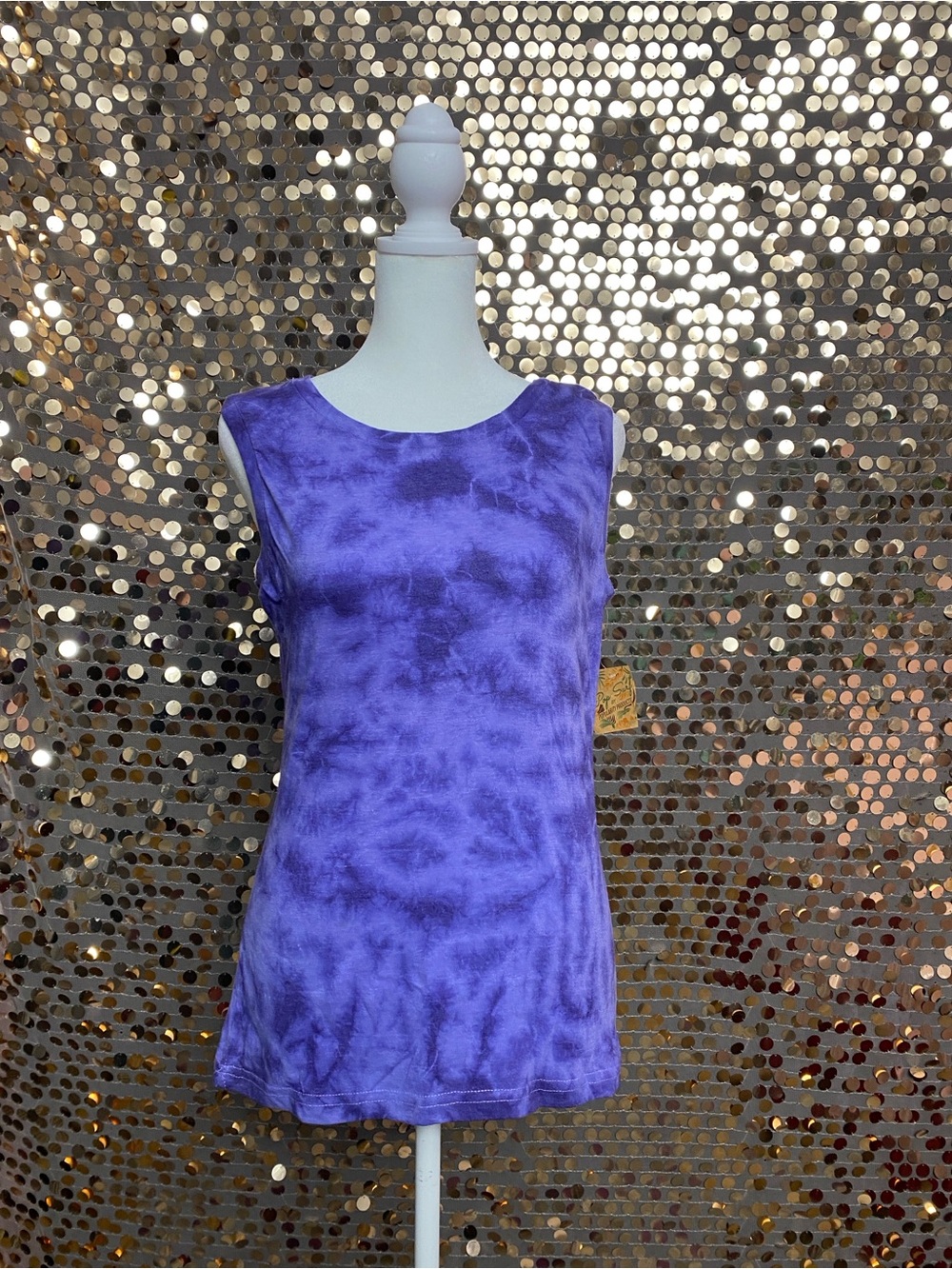 Purple Tie-Dye Sleeveless Top #1592